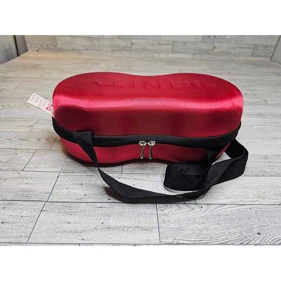 Nfinity Hard Case Red Make-up Case Cheer Bag, Black Strap - Picture 4 of 5